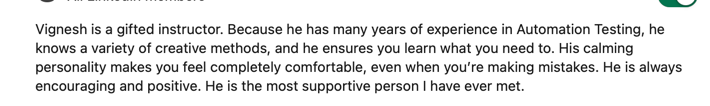 LinkedIn recommendation from Reportee